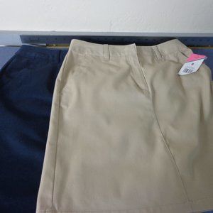 2 IZOD School Uniform Skirts Blue and Kahki